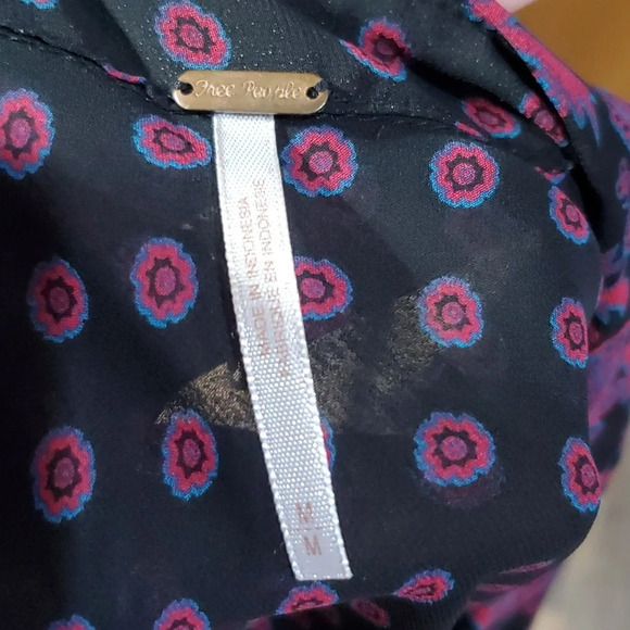 Free people navy purple medallion pattern sheer top - Picture 5 of 6